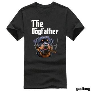 ✇◕Hot Sale Ts Crew Neck Short Rottweiler Dogfather New BlackPrinting Mens t shirtCool Casual T-shirt_04