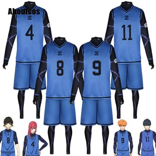 เสื้อกีฬาแขนสั้น และกางเกงขาสั้น คอสเพลย์อนิเมะ Aboutcos Blue Lock Jersey Football Club Isagi Yoichi Hyoma Chigiri