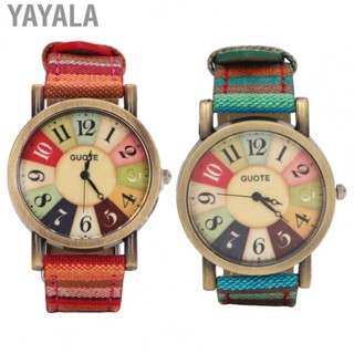 Yayala Watch Bohemian Style Brass PU Leather Button  Women Watch For Gift