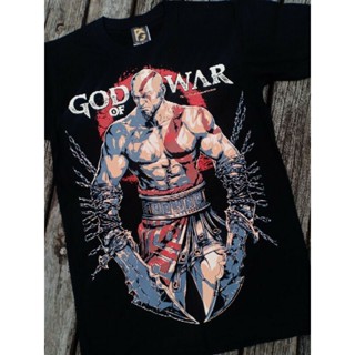Cotton Casual T-Shirt 1 Short Sleeve Printed GOD OF WAR KRATOS DOUBLE CHAINED BLADES OF CHAOS Black Plus Size XS-3X_02
