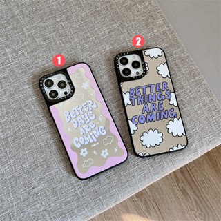 ใหม่ เคสโทรศัพท์มือถือแบบกระจก กันกระแทก สําหรับ iP Phone 11 12 13 14 ProMax Plus【BETTER THINGS ARE COMING】