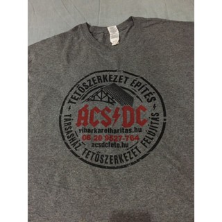 เสื้อยืดพิมพ์ลายแฟชั่น เสื้อยืด ACS⚡️DC (PARODY ACDC) Size XL มือ2