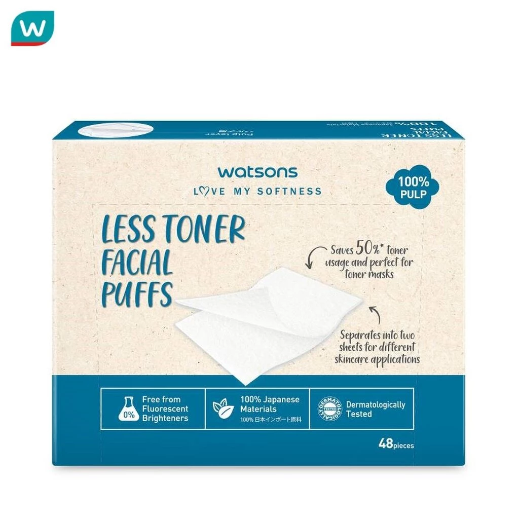 Watsons วัตสัน สำลีแผ่นประหยัดโทนเนอร์ 48 แผ่น.