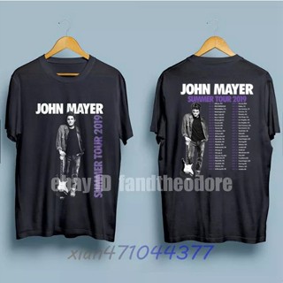  ใหม่เอี่ยมเสื้อยืดพิมพ์ลายผู้ชายสีดำ john mayer tour 220 dead &amp; companyผ้าฝ้ายแขนสั้นผู้ชายอะนิเมะ