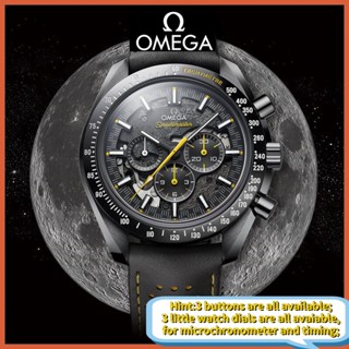 Speedmaster Apollo 8 นาฬิกาข้อมือ สายหนังเรืองแสง สไตล์คลาสสิก สําหรับผู้ชาย