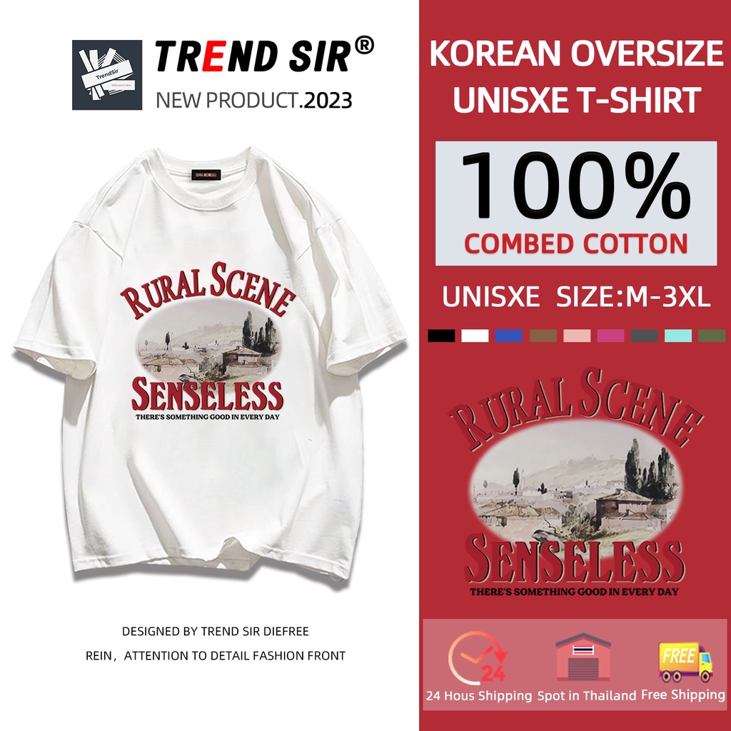 พร้อมส่ง เสื้อยืดคอกลม ผ้าฝ้าย ขนาดใหญ่ 100 องศา 9 สี ไซซ์ M-3Xl