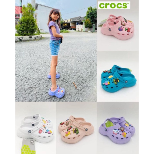รองเท้าแตะ Crocs Bae Complete jibitz Crocs สําหรับเด็ก