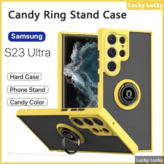 หรูเคส Samsung S23 Ultra S23 Plus S22 Ultra Plus หรา ที่วางแหวนอะครีลิคแบบแข็ง เคส กันกระแทก รองรับรถ ที่วางแม่เหล็ก ที่วางโทรศัพท์ ขาตั้งนิ้ว ปกป้องกล้อง