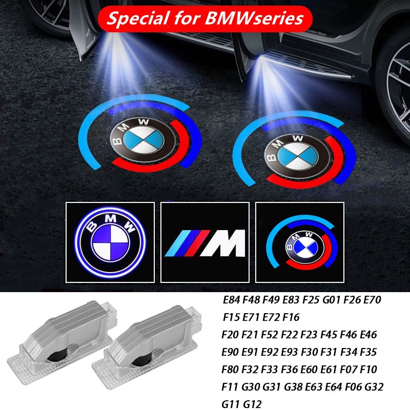 BMW ไฟต้อนรับ 2PCS ชุดติดตั้งเพิ่มไฟโปรเจคเตอร์ ใช้ได้กับรถทุกรุ่น 1/3/5/7/X1/X3/X5/X7