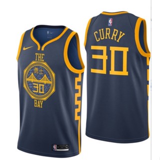 【hot Pressed】เสื้อกีฬาแขนสั้น ลายทีม NBA jersey 2020 Warriors 30# เสื้อกีฬาบาสเก็ตบอล CURRY สีน้ําเงินเข้ม สไตล์จีน