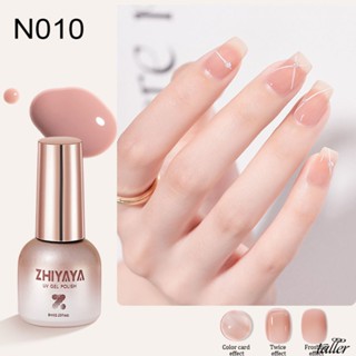 ✧ พร้อม Stcok Zhiyaya 24สีน้ำแข็งใสเปลือยเล็บเจลส่องไฟกึ่งถาวรแช่ปิดประกายเล็บเคลือบเงาเล็บสูงกว่า