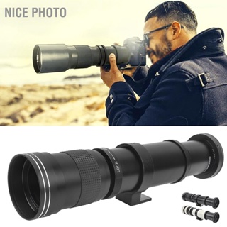 Nice photo 420800mm F8.316 กล้องโทรทรรศน์เลนส์เทเลโฟโต้ซูมโฟกัสแบบแมนนวลสำหรับกล้องเมาท์ EFS