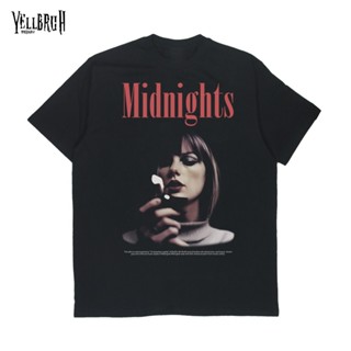 ย้อนยุคเสื้อยืดโอเวอร์ไซซ์ พิมพ์ลาย Midnights Taylor Swift สีดํา | สินค้า YellbruhS-5XL