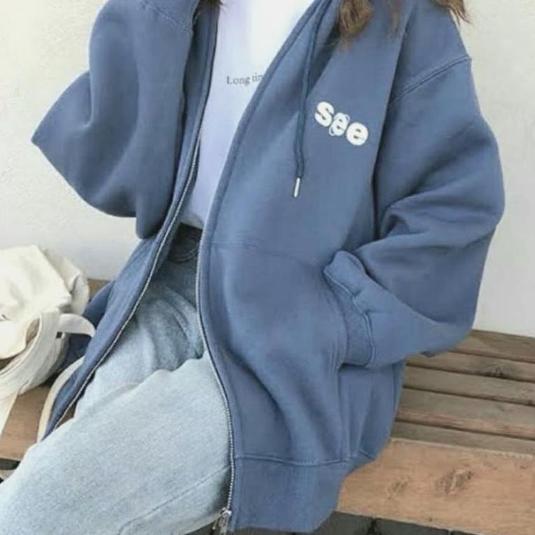 ราคา SEE ZIPPER HODIE XXL - OVERSIZE HODIE JACKET