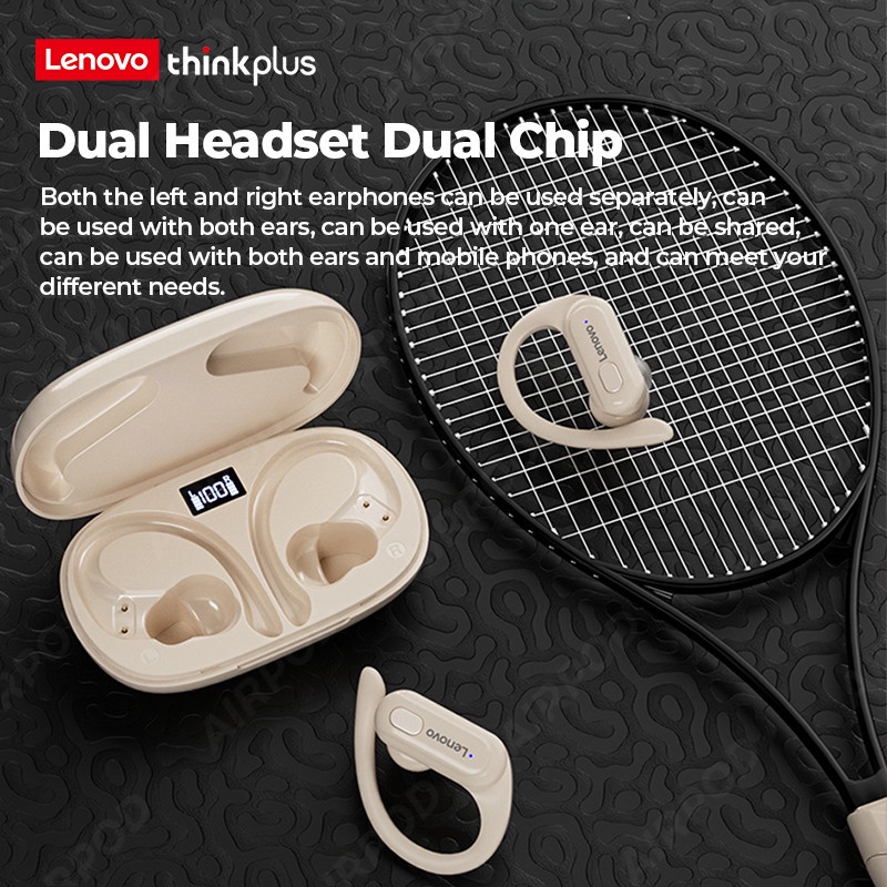 Original Lenovo XT60 หูฟังกีฬาหูฟังไร้สายบลูทูธ 5.3 9D กันน้ําพร้อมไมโครโฟน