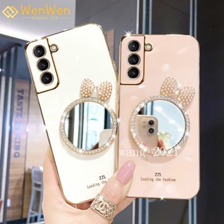 Wenwen เคสโทรศัพท์มือถือแบบกระจก ลายน่ารัก สําหรับ Samsung Galaxy S23 + S23 Ultra S23 S22 + S22 Ultra S22 S21 + S21 Ultra S21 FE S21