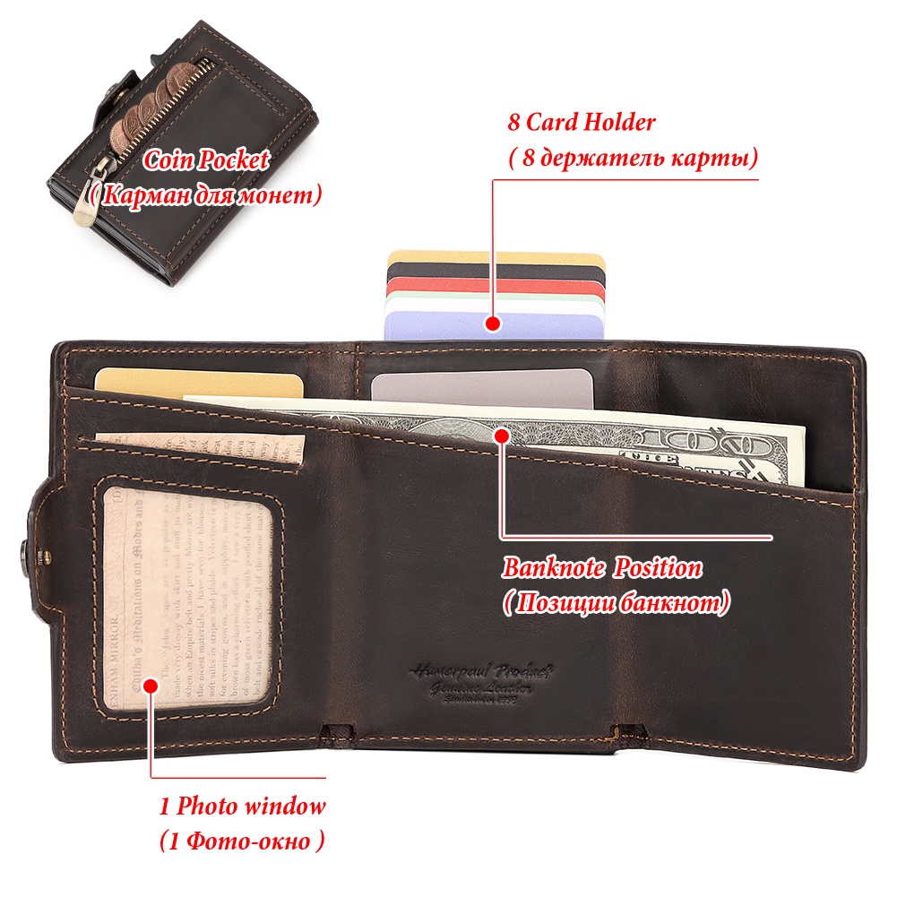 Humerpaul ช่องใส่บัตรธนาคาร หลายช่อง กันตก สําหรับผู้ชาย BP705