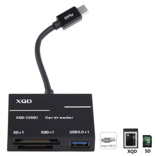 R* เครื่องอ่านการ์ดหน่วยความจํา XQD SD USB 3 0 Hub สีดํา