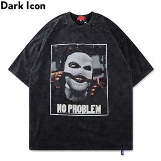 เสื้อยืดผ้าฝ้ายพิมพ์ลาย Dark Icon ขนาดใหญ่สไตล์ฮิปฮอปสําหรับผู้ชาย_04