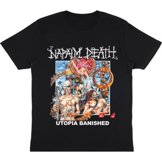 พร้อมส่ง BAJU NAPALM DEATH - UTOPIA BANISHED | T-SHIR BAND NAPALM DEATH | BAJU BAND NAPALM DEATH HITAM PRIA MUSIK