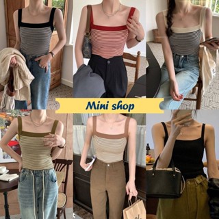 Mini shop🌸พร้อมส่ง🌸 (2896-2) เสื้อกล้ามไหมพรม ดีผ้านิ่มใส่สบาย ใส่แมทง่าย