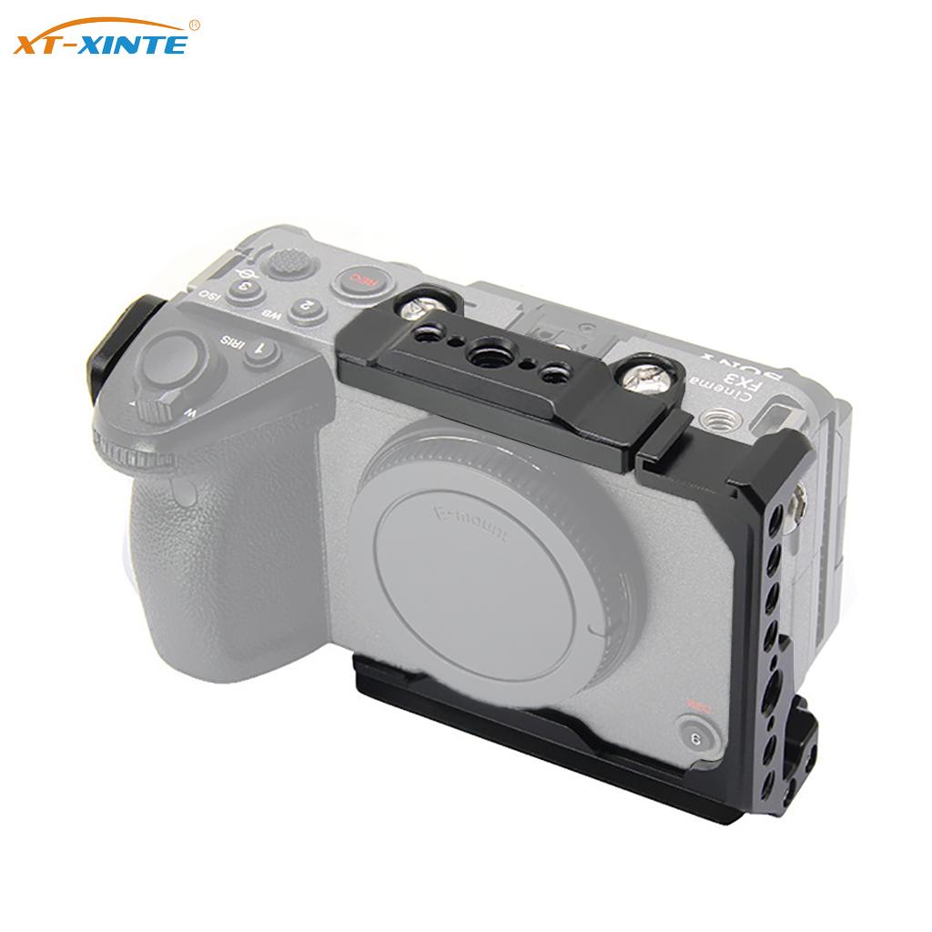 XT-XINTE อลูมิเนียมกล้อง Rig สําหรับ Sony FX30 FX3 กล้อง DSLR ป้องกันกรง 1/4 3/8 หลุม Cool Shoe Mount NATO หลอด Mount