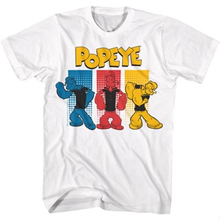 Colorful Sailor Poses Popeye T-Shirt เสื้อยืดเข้ารูป เสื้อเชิ้ตชาย เสื้อยืดเด็กผช_03