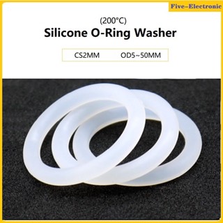 White Silicone O-Ring Washer CS2MM  OD5~50MM  Thickness 2mm Rubber Seal Ring Heat-Resistant Food Gradeแหวนซิลิโคนสีขาว ปะเก็นโอริง ปะเก็นยางซีลแหวน VMQ คละแบบ เครื่องมือฉนวนกันน้ํา