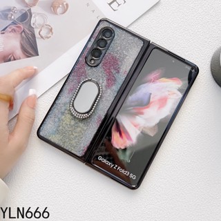 เคสโทรศัพท์มือถือ ฝาพับ พร้อมแหวนขาตั้ง หลากสี หรูหรา สําหรับ Samsung Galaxy Z Fold 3 Z Fold 4 5G Samsung Galaxy Z Fold 4 Samsung Fold 3