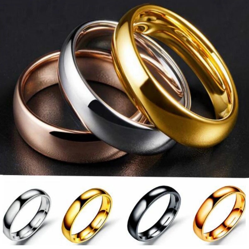 แหวนสเตนเลส ทรงสี่เหลี่ยม สีดํา เครื่องประดับ สําหรับผู้ชาย
