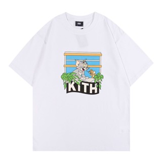 เสื้อยืดแขนสั้นลําลอง ทรงหลวม ลายแมว และหนู Niche Kith Tom Jerry สําหรับผู้ชาย และผู้หญิง