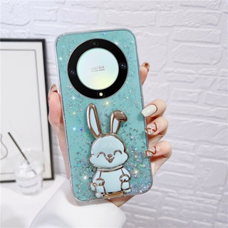 เคสโทรศัพท์มือถือใส แบบนิ่ม ลายกระต่าย มีป็อบอัพ สําหรับ HONOR X9a 5G HonorX9a 5G 2023