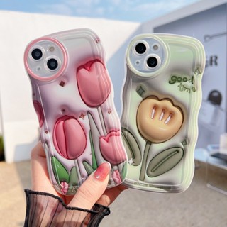 เคส OPPO A38 4G A58 A78 5G A77s A17k A77 A96 A76 A57 2022 4G เคส OPPO F11 Pro A16 A95 A74 A16k A17 A54 A94 A93 A53 A15 A92 A52 A15s A31 A91 F9 A12 A7 A5s A9 A5 2020 F7 ดอกทิวลิป F5