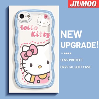 สําหรับ iPhone 6 6 Plus 6s 6s Plus เคสการ์ตูน Hello Kitty รูปแบบ ที่มีสีสัน น่ารัก ครีม ขอบคลื่น นิ่ม ใส กันกระแทก เคสโทรศัพท์