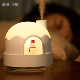 URATTNA Night Light Humidifier การออกแบบบ้านหิมะน่ารัก USB Mute Mini Air Vaporizer สำหรับห้องนอน