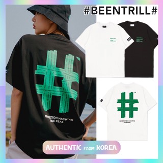 Beentrill Dragon Green Taping Hash Tag Oversized Fit Short-Sleeved T-Shirt BA222TS011_02