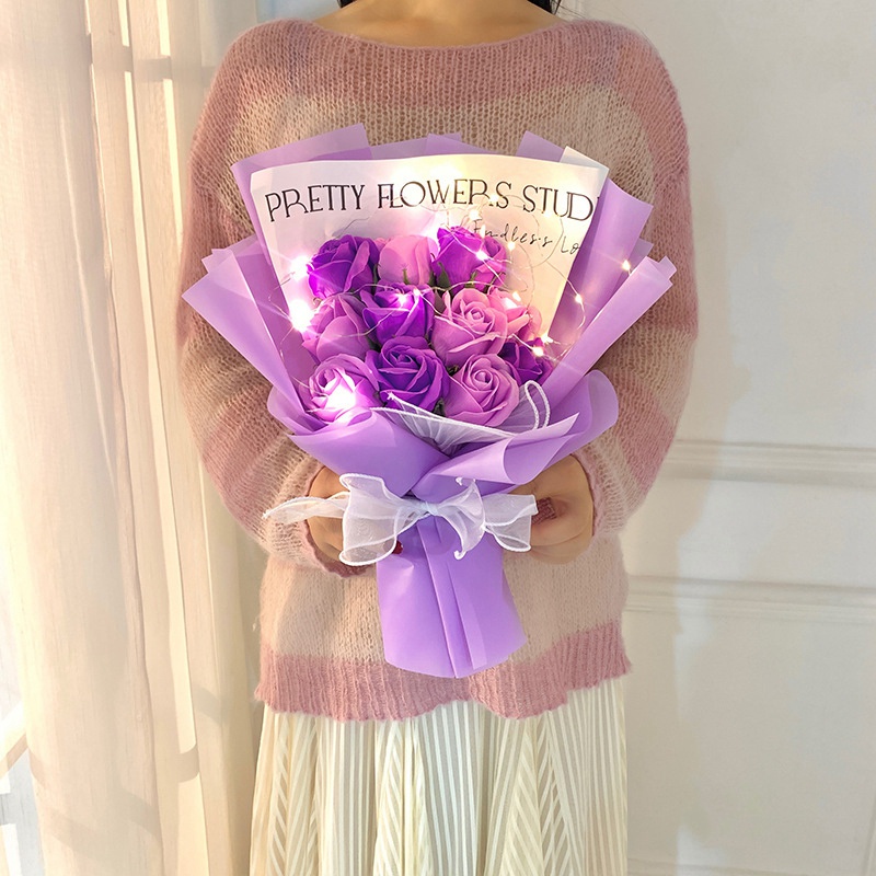 จัดส่ง24ชม.ช่อดอกไม้สุดโรแมนติกสำหรับวันวาเลนไทน์1ชุดสบู่ดอกไม้วันวาเลนไทน์งช่อดอกไม้ประดิษฐ์วันของผู้หญิง - รูปที่ 5