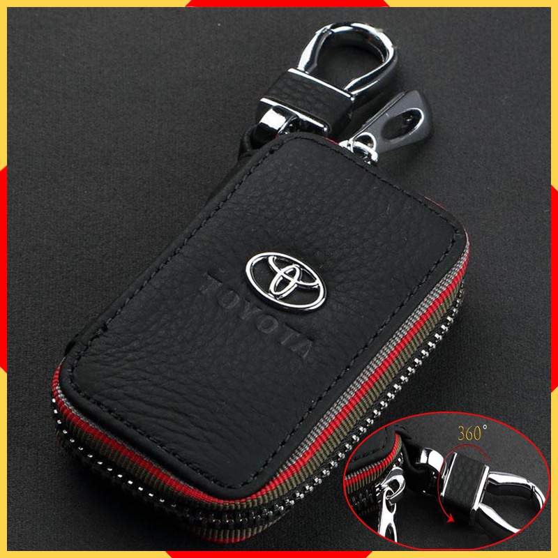 Toyota เคสกุญแจรีโมทรถยนต์ แบบหนัง ลายโลโก้ สําหรับ