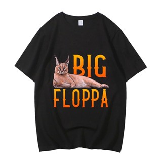 Floppa เสื้อยืดผ้าฝ้าย พิมพ์ลายกราฟฟิค การ์ตูนอนิเมะ คุณภาพสูง ไซซ์ EU สําหรับผู้ชาย y2k