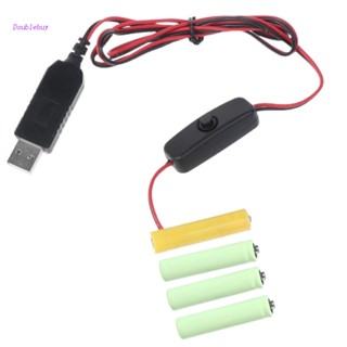 Doublebuy สายเคเบิลแปลงพาวเวอร์ USB แบบเปลี่ยน สําหรับ 4x 1.5V AAA สําหรับไฟ LED 6V