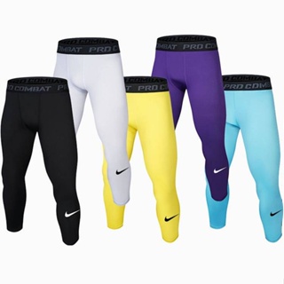 Four Seasons New Outdoor Fitness Running Tight Cropped Pants Mens Basketball Football Quick-Drying Compression Close-Fitting Leggings Men 5c0P