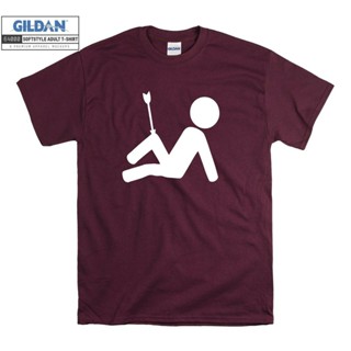 2023เสื้อยืด ผ้าฝ้าย 100% พิมพ์ลาย Stick Man Arrow To Knee คุณภาพสูง สําหรับผู้ชาย