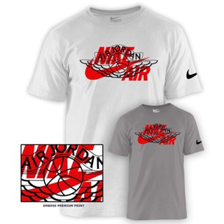 เสื้อสีขาว - เสื้อยืดกีฬาบุรุษ NIKE สําหรับผู้ชาย แขนสั้นแฟชั่น (สีขาวและสีเทา)