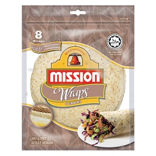 แผ่นแป้งผสมธัญพืช GRAINS มิชชั่น 6 ชนิดMISSION WRAPS 6