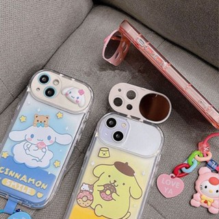 เคสป้องกันโทรศัพท์มือถือ ลายการ์ตูนน่ารัก มีกระจกแต่งหน้า สําหรับ Apple Iphone 14 13promax 12 11 xr 7plus 8plus xsmax 14promax