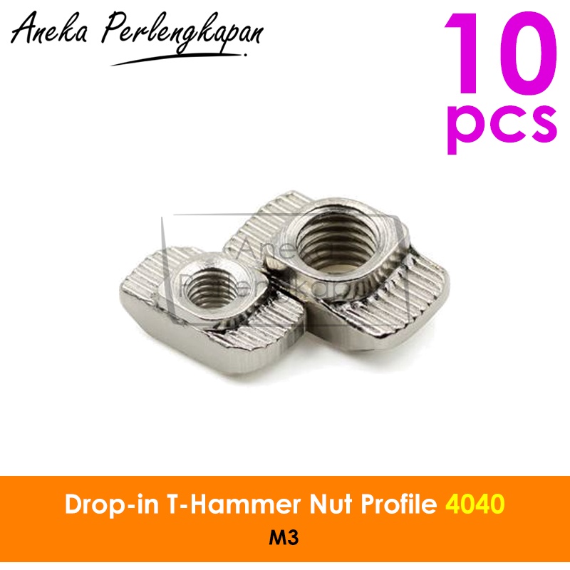 T Hammer Nut M3 Drop-In Aluminium Profile 4040 เนื้อหา 10 ชิ้น