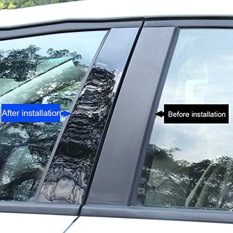 {GOOD} แผงเสาประตูหน้าต่างรถยนต์ สีดํา สําหรับ Honda Fit Jazz 5 Door Hatchback 2004-2007