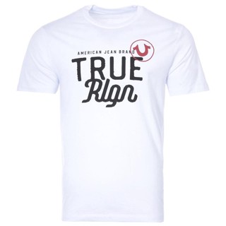 True Religion Lettering Logo Crew Neck T-Shirt - White_01