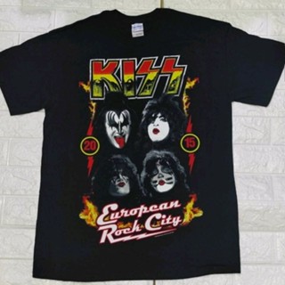 เสื้อยืดวง KISS European rock city ลิขสิทธิ์แท้ปี2015 ป้ายเก่าหายากครับ