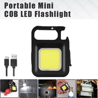 ไฟฉาย LED ขนาดเล็ก แบบพกพา อเนกประสงค์ ชาร์จ USB สําหรับตั้งแคมป์ เดินป่า COB